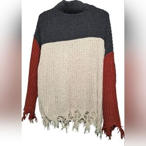 POL EUC Oversized Small Colorblock Knit Sweater - PTP 29